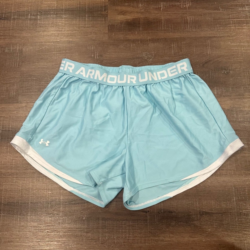 Under Armour Play Up 3.0 Shorts Blue Activewear Gym Running Large Womens